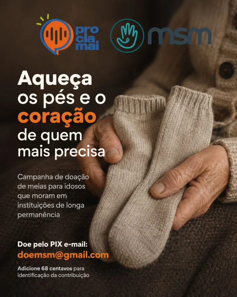 Concluído! Aqueça os pés e o coração de quem mais precisa